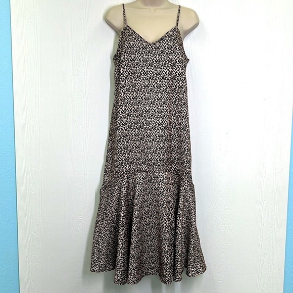 Urban Outfitters - Animals Leopard Print Adjustable Straps Midi Dress Size Small - Picture 2 of 11
